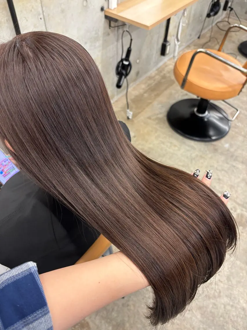 ロング カラー 髪質改善 韓国風ヘア ヘアカラー トリートメント ダメージレス艶髪 🦋MISAKI🦋のヘアスタイル