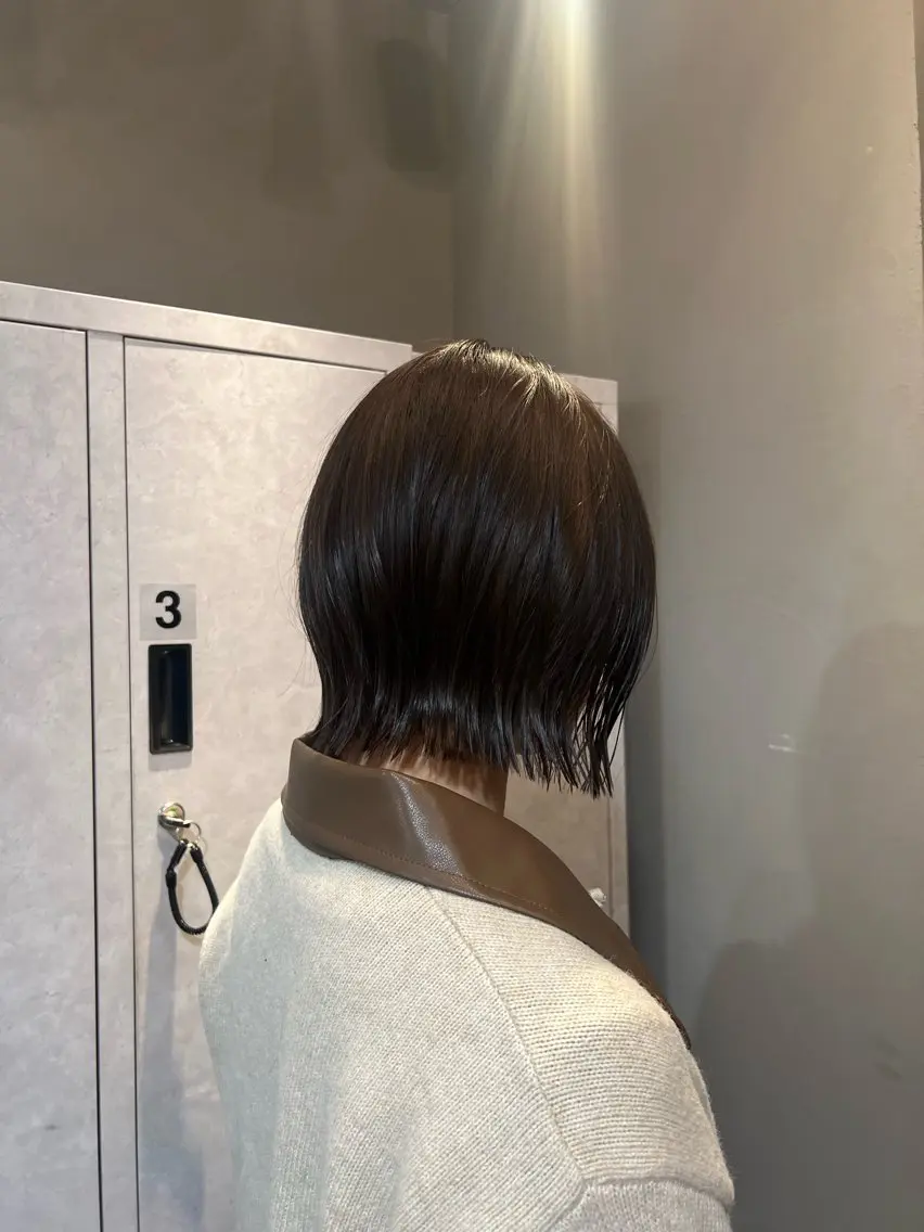 ショート カラー 切りっぱなしボブ ボブ 神戸ボブ✂️ ioe三宮/田 伸佳のヘアスタイル