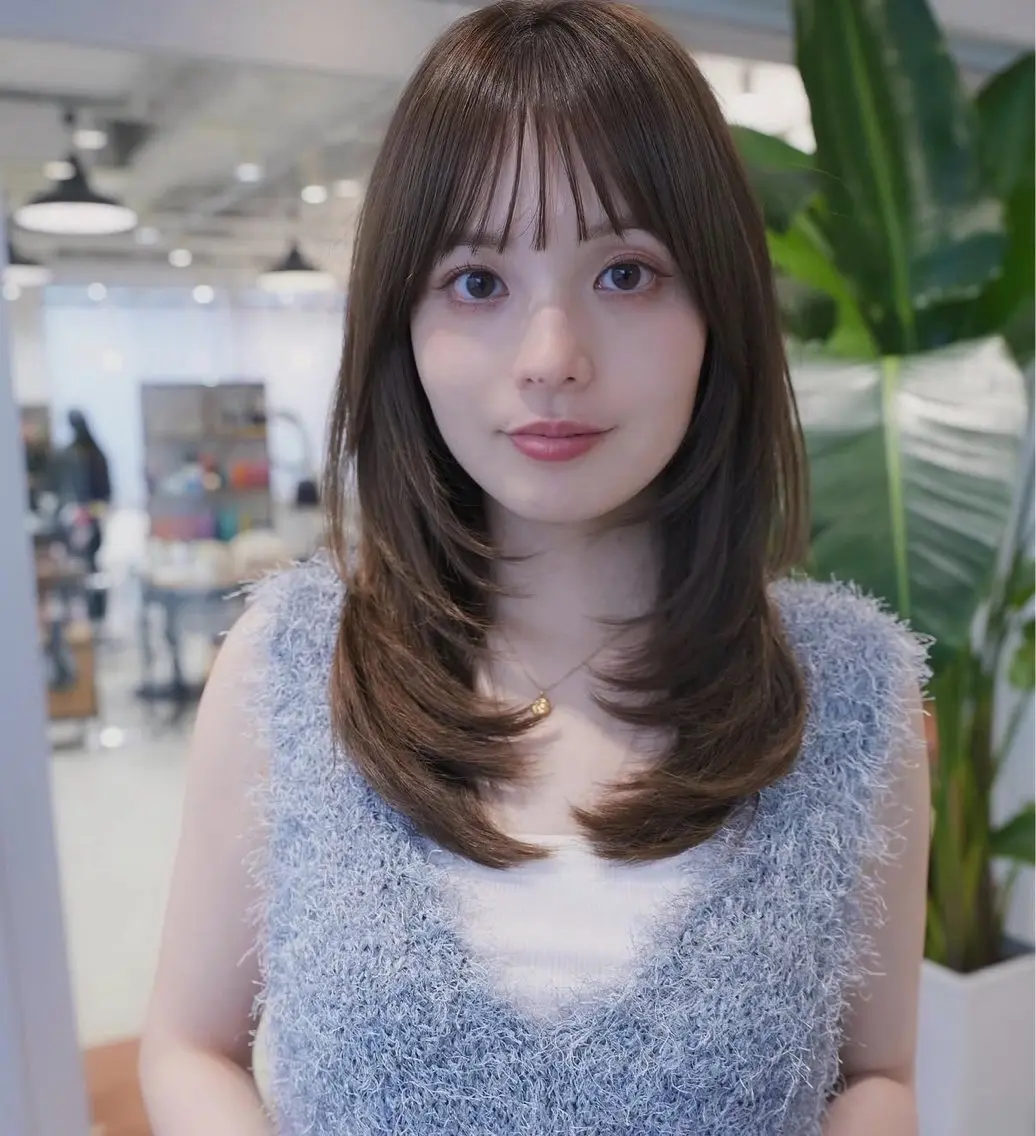 セミロング カラー ベージュカラー レイヤーカット 🌷KARIN/ メンズ、ショート🍃のヘアスタイル