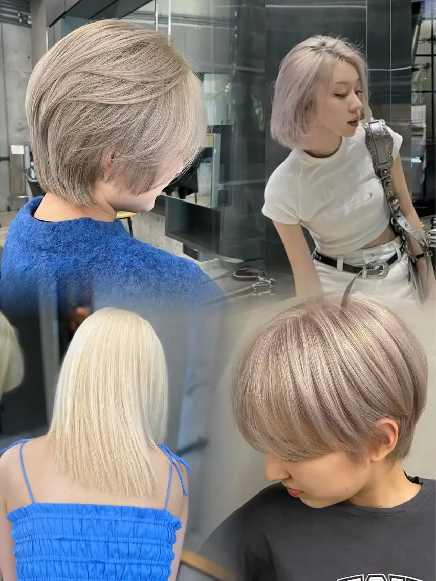 ホワイトカラー/ブロンドにしたい方へ⸝⋆ ︴ケアブリーチ×2+ジェル艶カラー+トリートメントの写真