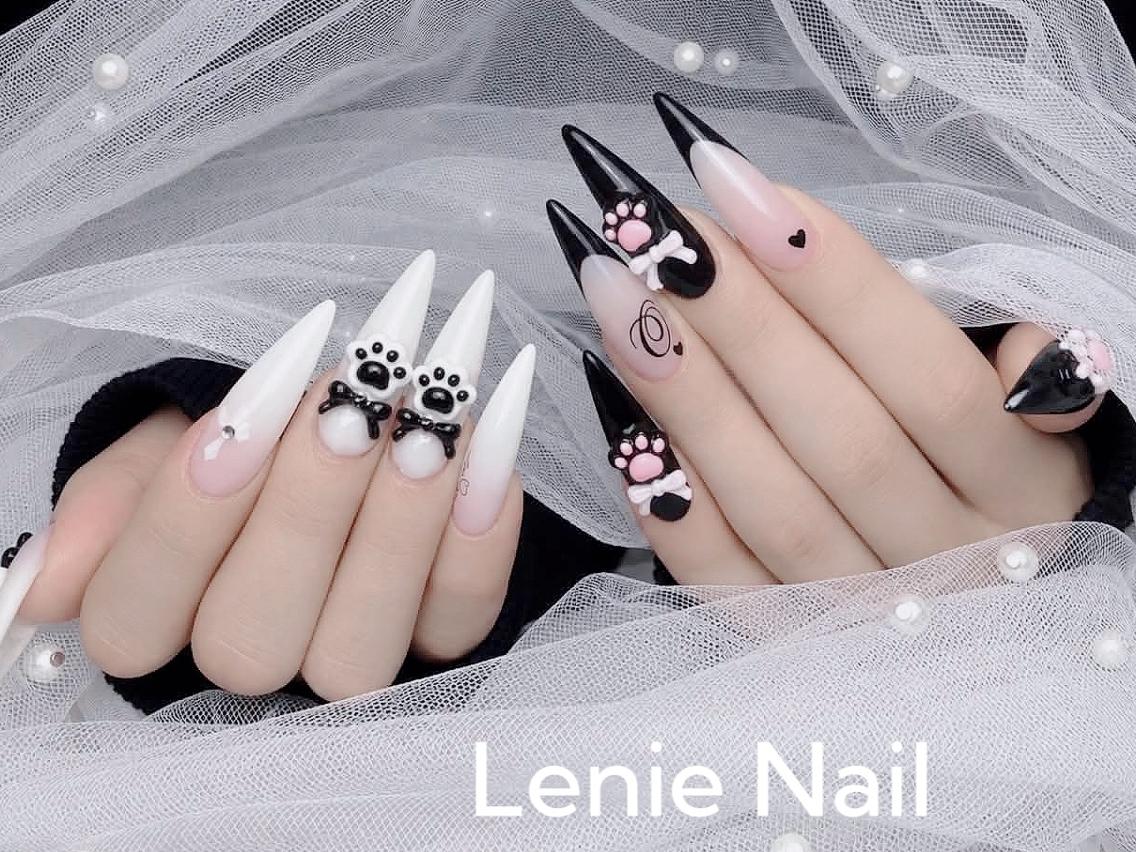 ネイル チークネイル 長さ出し フラッシュネイル フレンチネイル グラデーション ハンドネイル Lenie 新宿店のネイルデザイン
