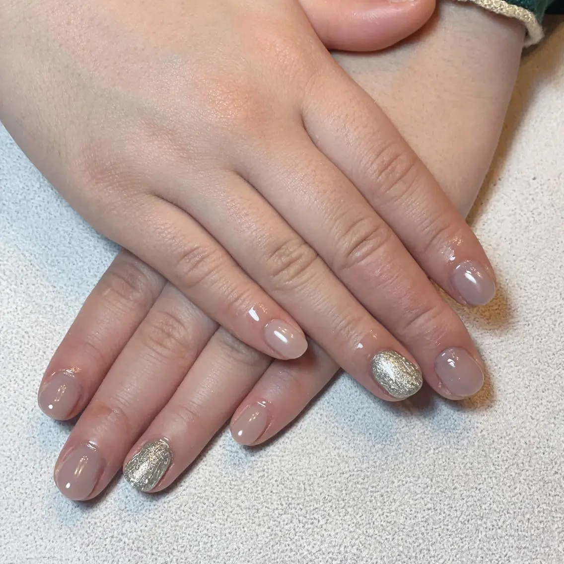 ネイル ジェルネイル ミラーネイル オフィスネイル パラジェル シンプルネイル BLANC.nail yuuのネイルデザイン