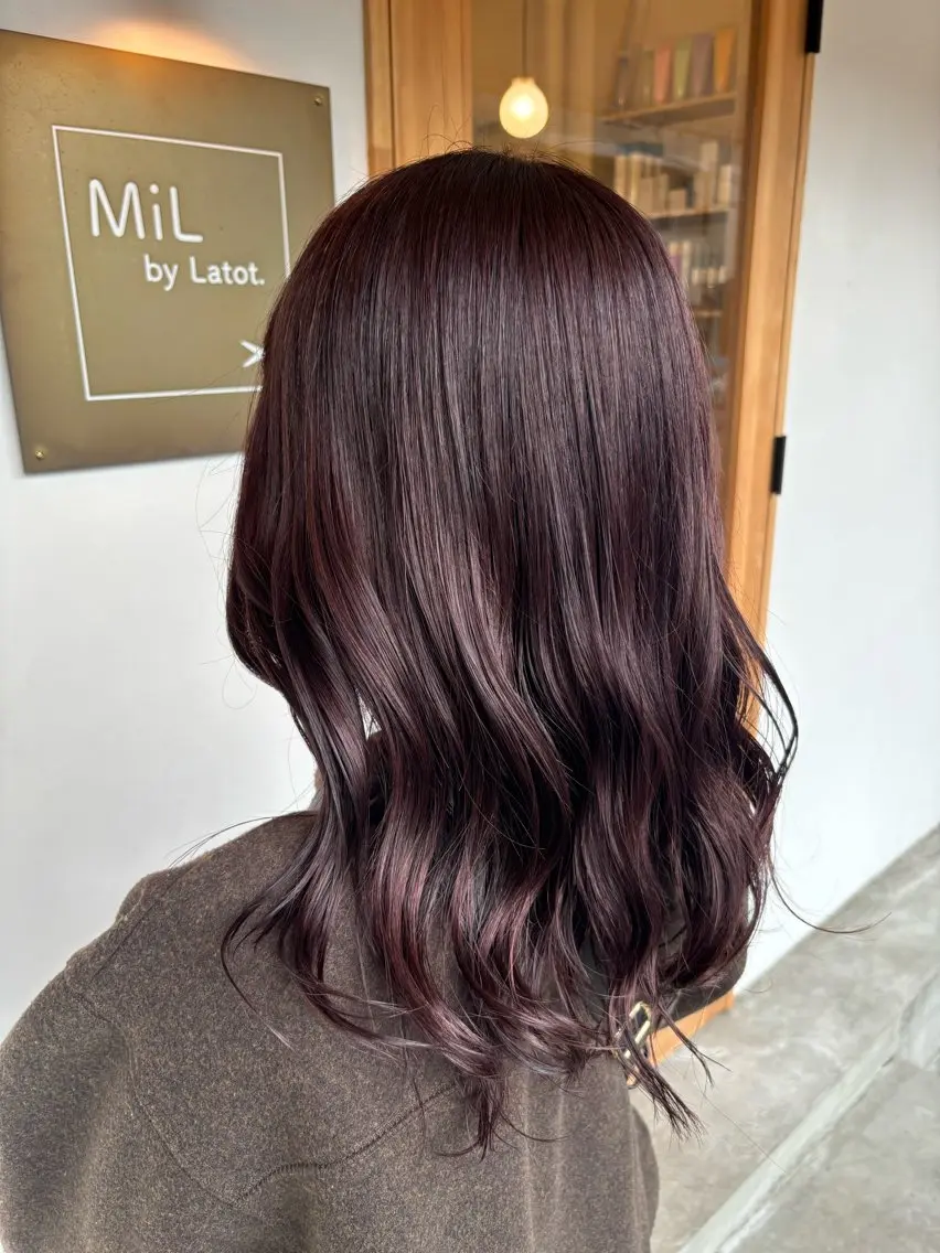 ミディアム カラー 透明感カラー ラベンダーカラー ピンクカラー ピンクラベンダー MiL/ hinariのヘアスタイル