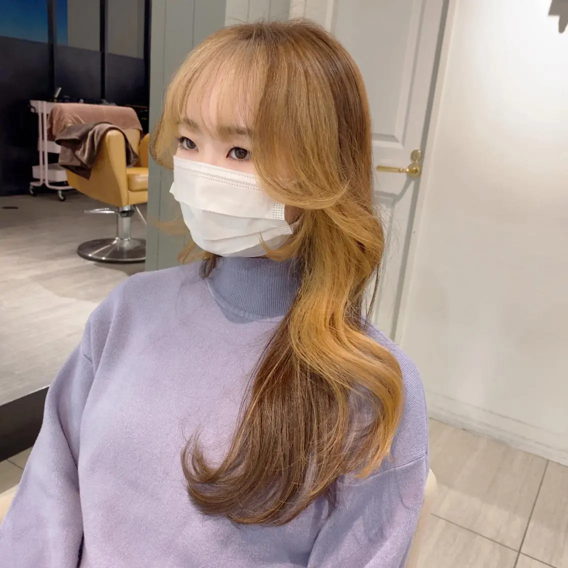 【🦋インナー・フェイスフレーミングル】ポイントブリーチカラーの写真