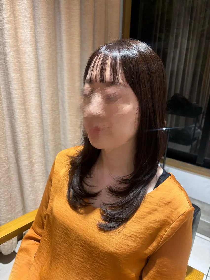 セミロング カラー ブラウンカラー ハッシュカット ヘアカラー 🩵り ん🦋のヘアスタイル