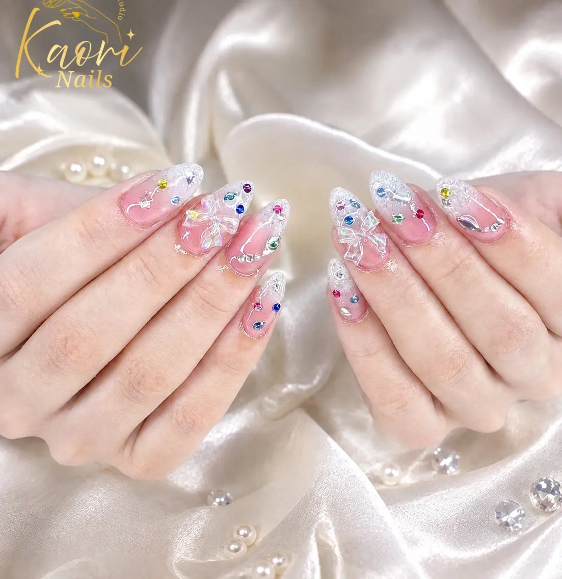 ネイル フットネイル フレンチネイル キラキラネイル 韓国ネイル マグネットネイル ハンドネイル KAORI YUMIのネイルデザイン