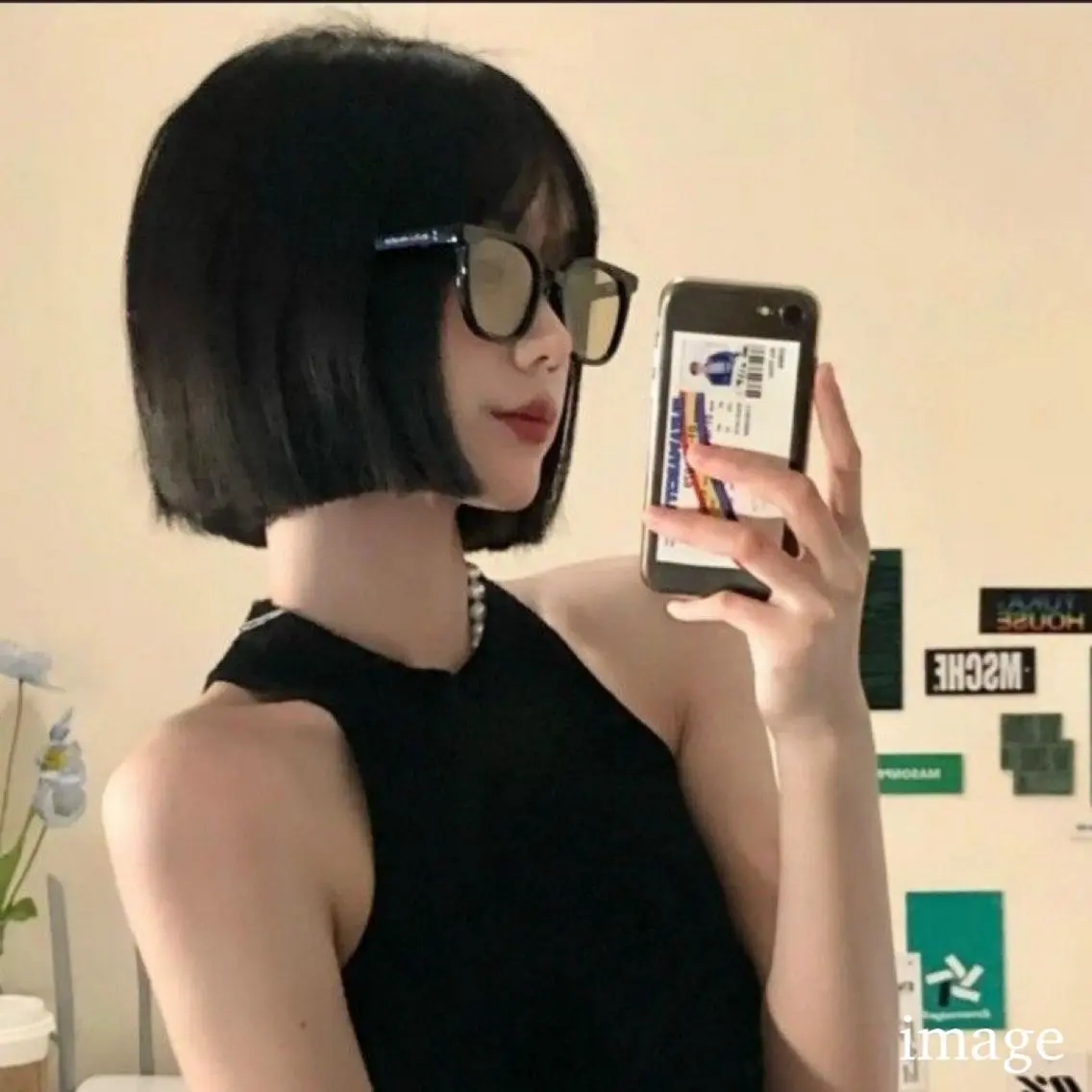 ミディアム カラー カット ヘアカラー トリートメント ヘッドスパ ヘアセット 縮毛矯正🤍 ボブ/ HIKARIのヘアスタイル