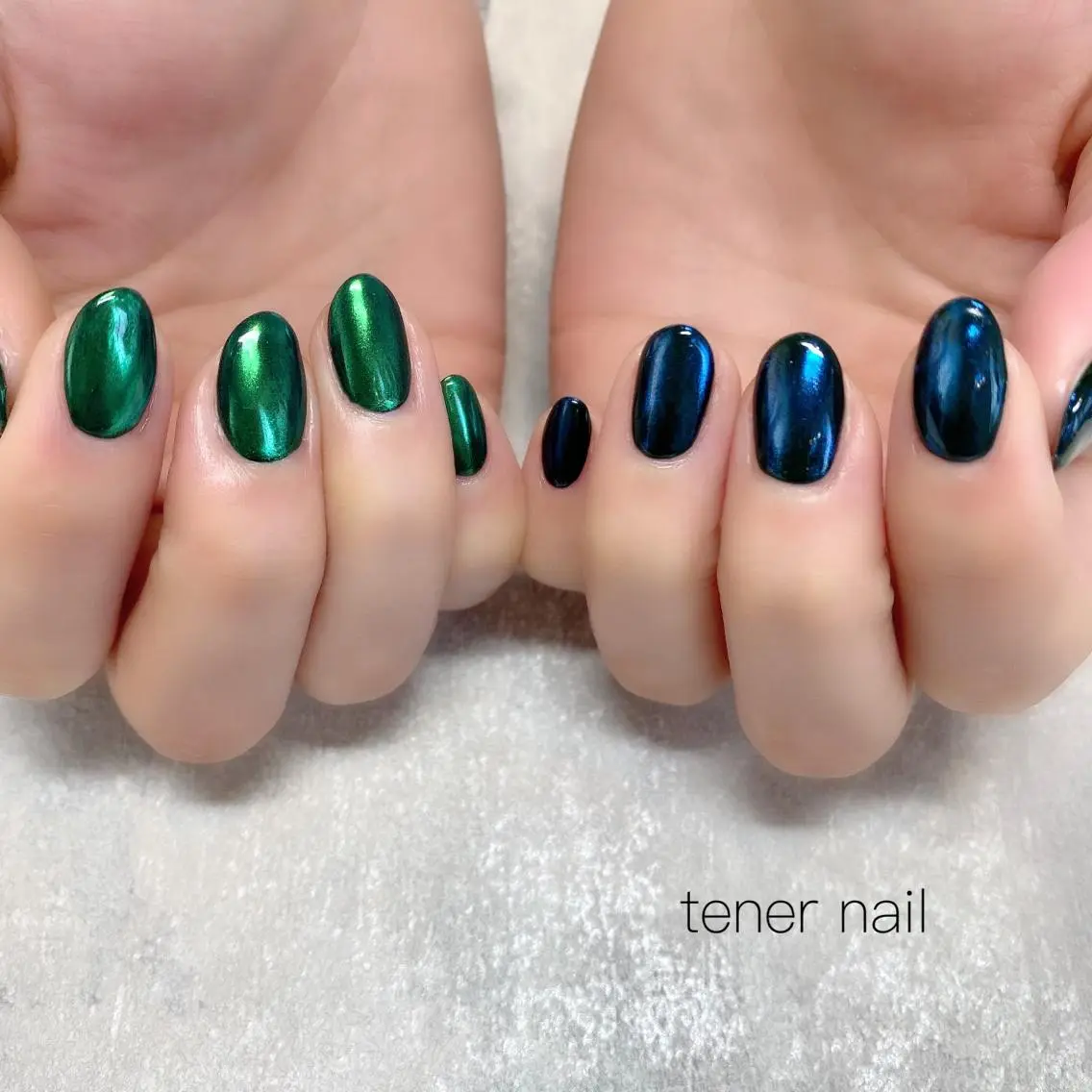 ネイル オーロラネイル ミラーネイル テネルネイル tener nailのネイルデザイン