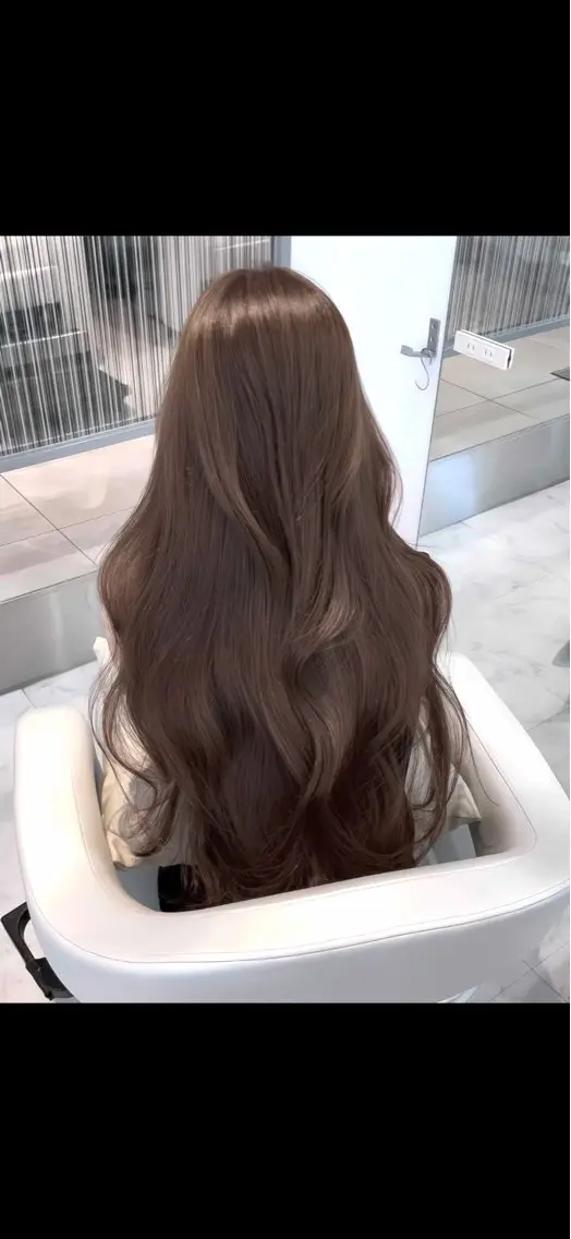 ロング カット ヘアカラー トリートメント City/louwe 韓国レイヤーカットのヘアスタイル