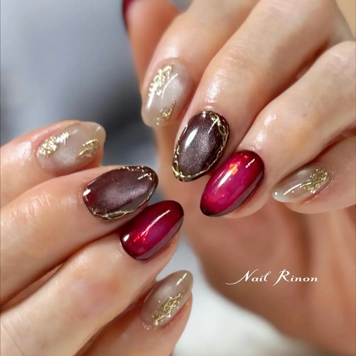 ネイル マグネットネイル ハンドネイル Nail Rinonのネイルデザイン