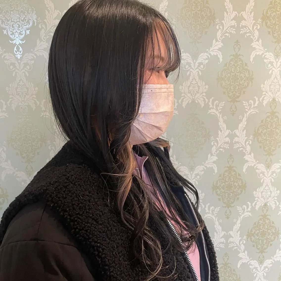 ロング カラー ミストバング イヤリングカラー  フェイスフレーミング EARTH中島 秋桜久のヘアスタイル