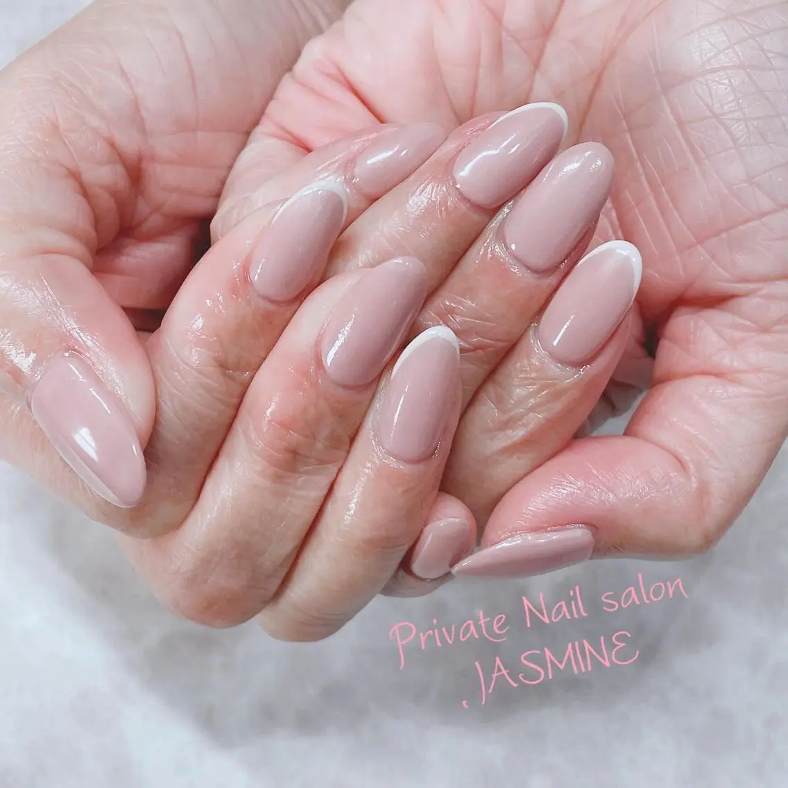 ネイル フレンチネイル ピンク ハンドネイル Nail salon JASMINEのネイルデザイン