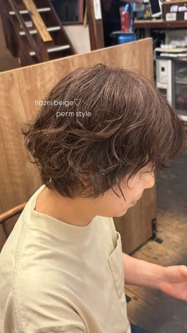 ショート パーマ ショートヘア ニュアンスパーマ カット パーマ cipre 萌乃のヘアスタイル