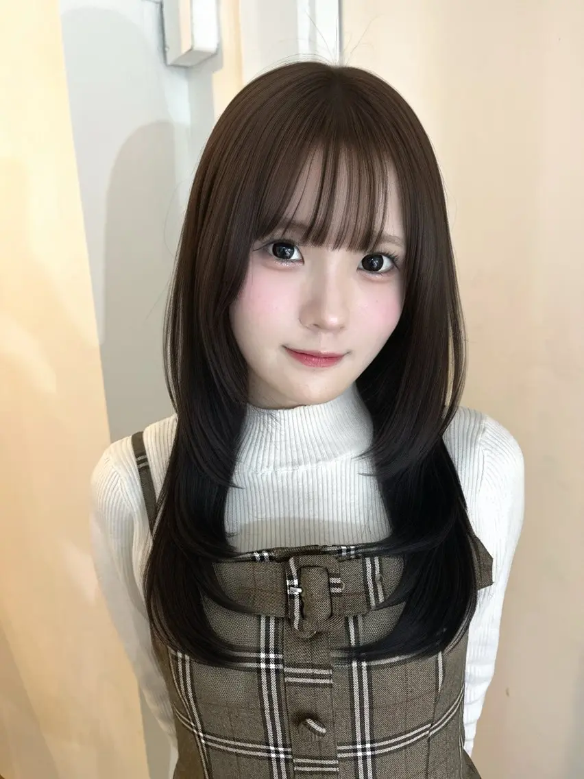カラー ブラウンカラー ダークブラウン シモカワ メイのヘアスタイル