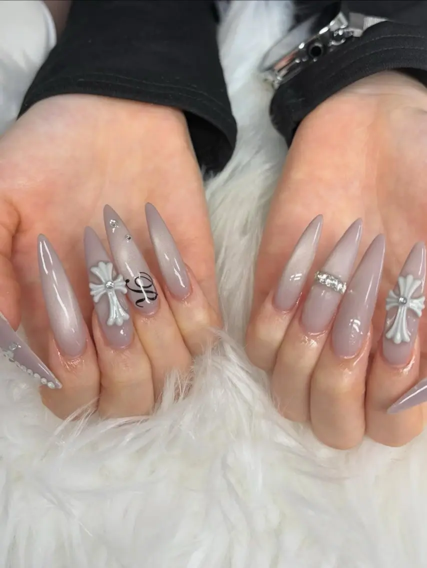 ネイル アートネイル オーロラネイル チークネイル 長さ出し フットネイル ハンドネイル 銀河_ Chan nailsのネイルデザイン