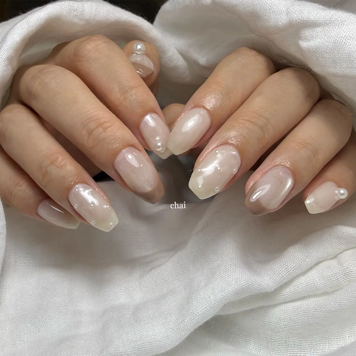 ネイル フレンチネイル マグネットネイル ハンドネイル chai nail +  eye📍鶴橋のネイルデザイン