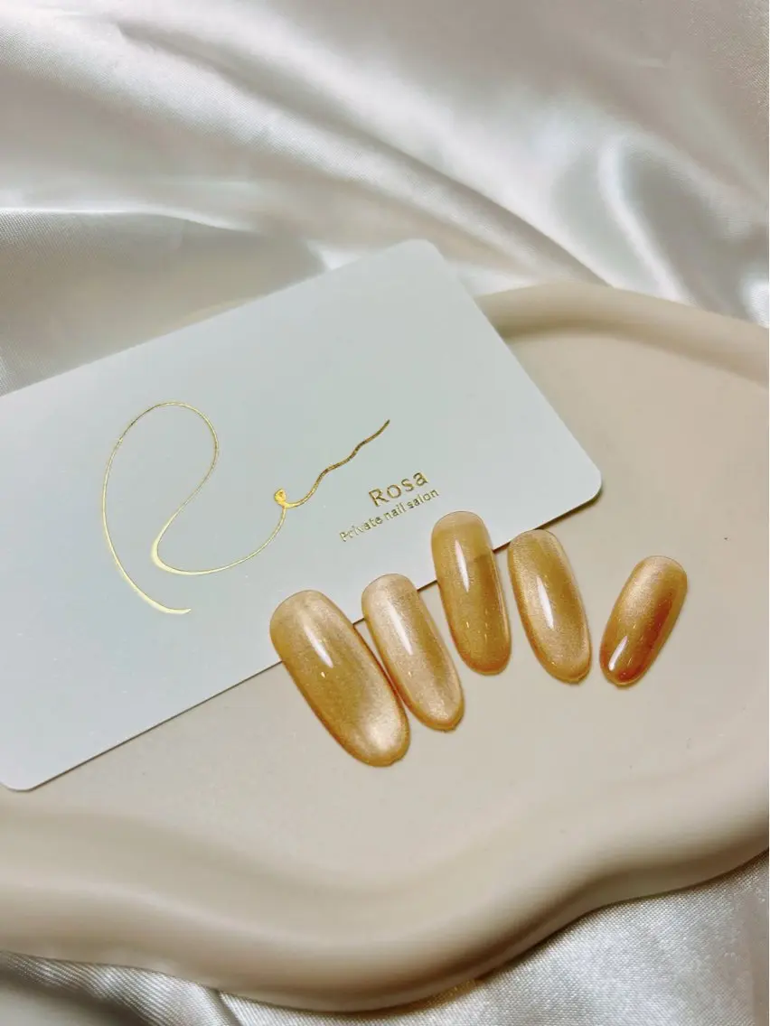 ネイル マグネットネイル オレンジ nail salon Rosaのネイルデザイン