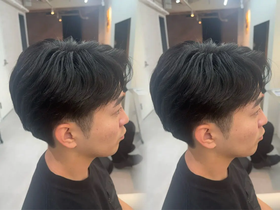 ミディアム パーマ メンズ カット パーマ 【メンズ特化】池袋 韓国スタイル飯塚のヘアスタイル