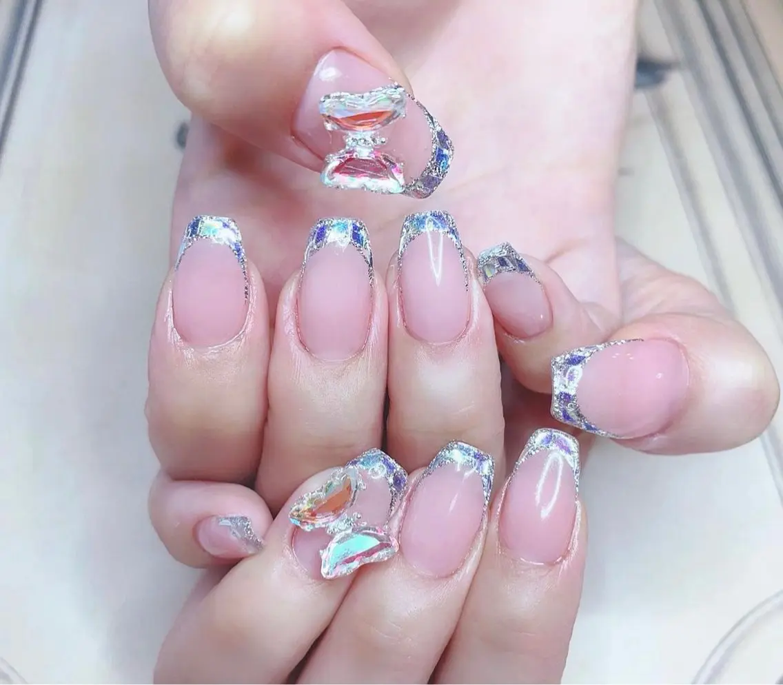 ネイル フレンチネイル ガラスフレンチ Nail salon SEICAのネイルデザイン