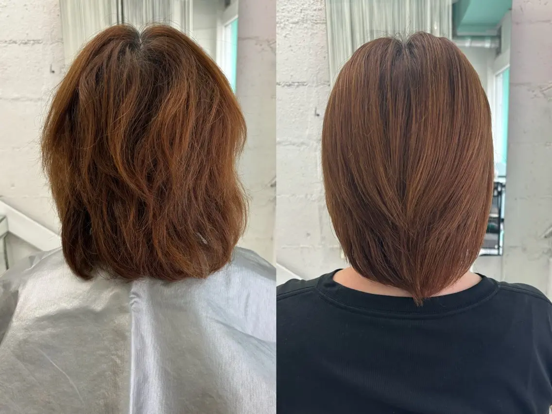 ロング トリートメント トリートメント 透明感ツヤカラー/ 縮毛矯正/静岡のヘアスタイル