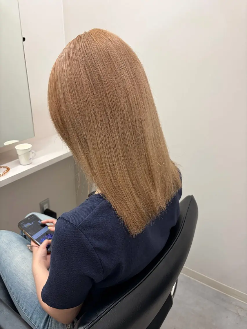 ミディアム トリートメント ヘアカラー トリートメント 髪質改善/縮毛矯正/ 艶カラー/登貴のヘアスタイル
