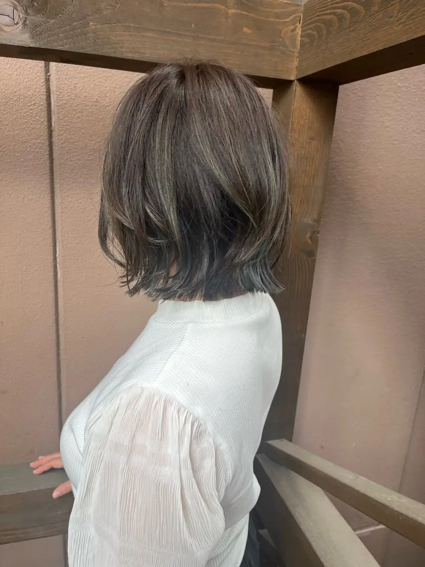 ミディアム ヘアカラー ママ美容師 *ヒマワリのヘアスタイル