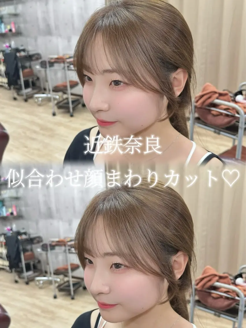 セミロング カット トリートメント ✨ブリーチなし✨ 🫧透明感カラー🫧のヘアスタイル