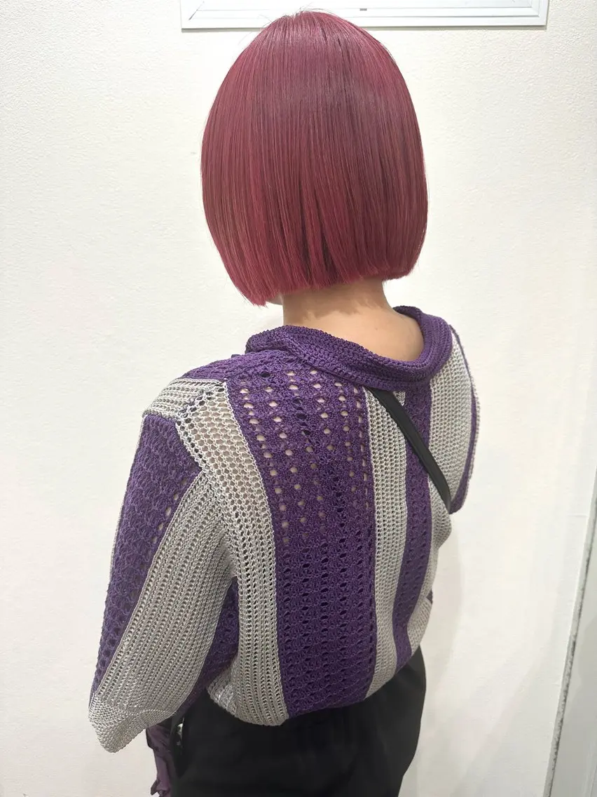 ミディアム カラー レッドカラー ボブ カット ヘアカラー トリートメント 🤍2nd🤍田所 美希のヘアスタイル