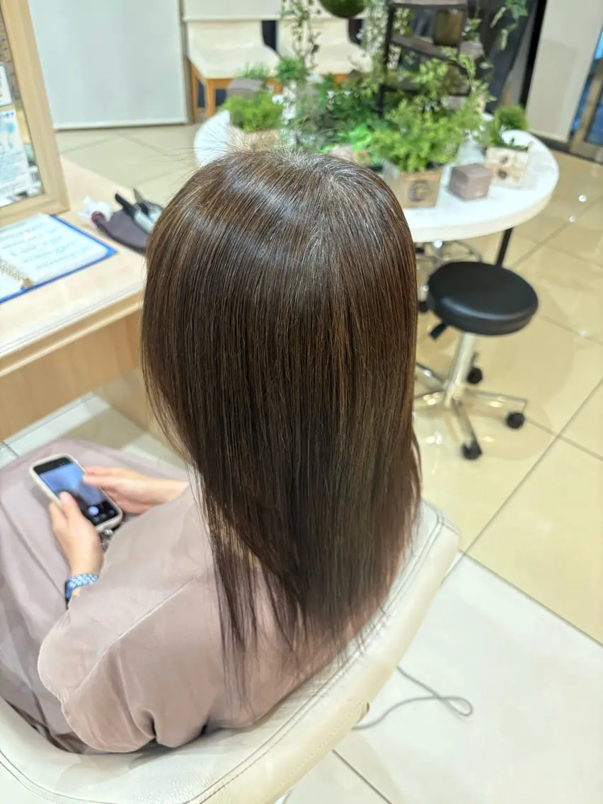 ロング 縮毛矯正 艶髪カラー 矯正 モデル募集/Aoiのヘアスタイル
