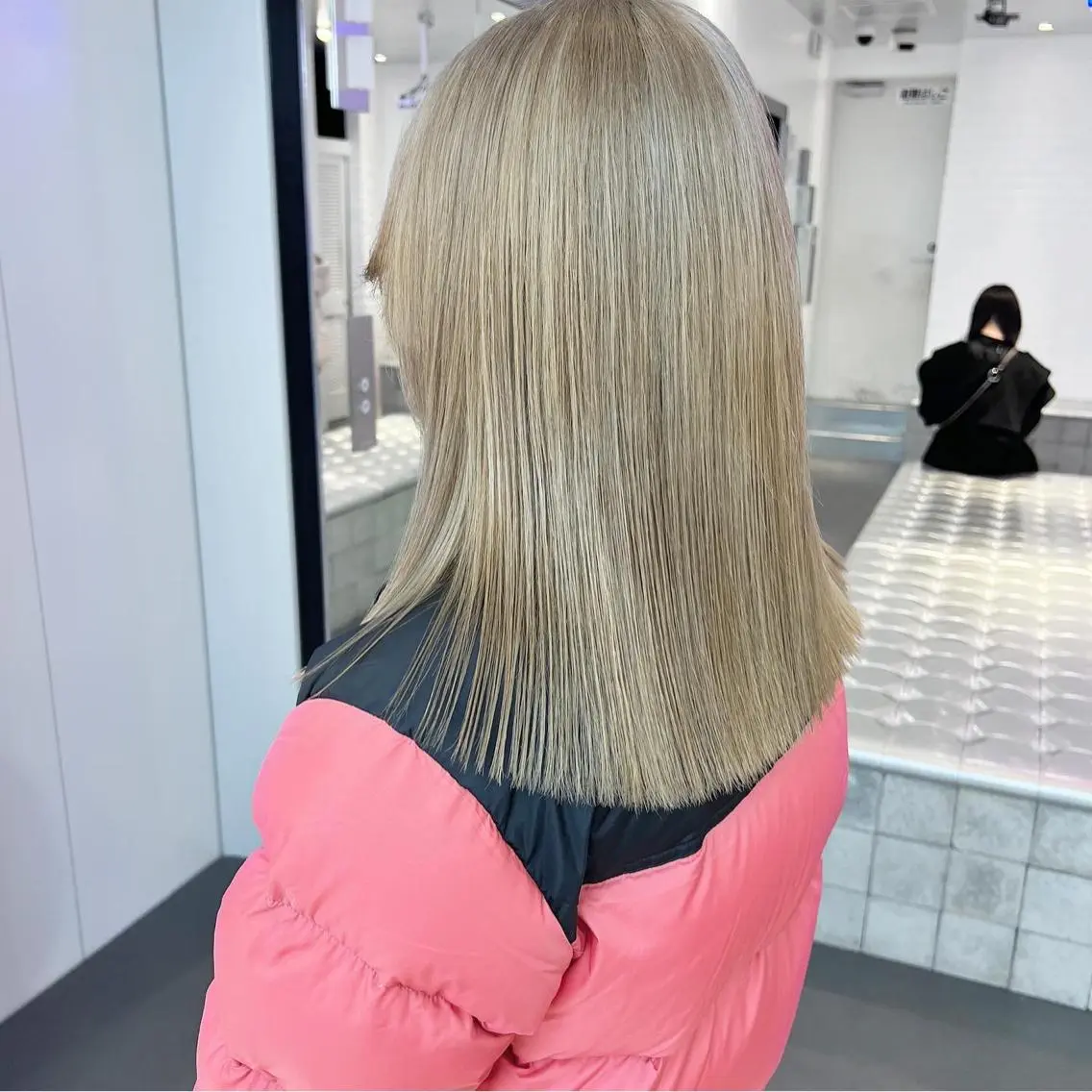 ロング カラー ヘアアレンジ ベージュカラー 天神レイヤーカット No.1💖マユカのヘアスタイル