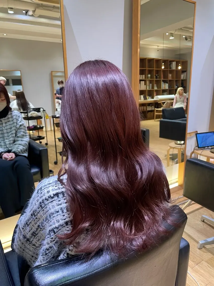 ロング カラー ブラウンカラー ラベンダーカラー レッドカラー レッドブラウン カット ヘアカラー トリートメント 縮毛矯正/レイヤー 🌙児玉光瑠のヘアスタイル