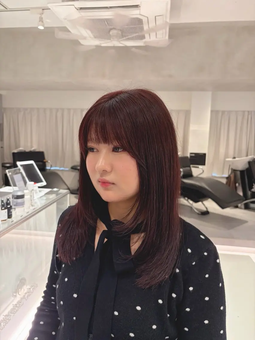 セミロング カラー 🪞透け感&韓国ヘア 🪞honokaのヘアスタイル