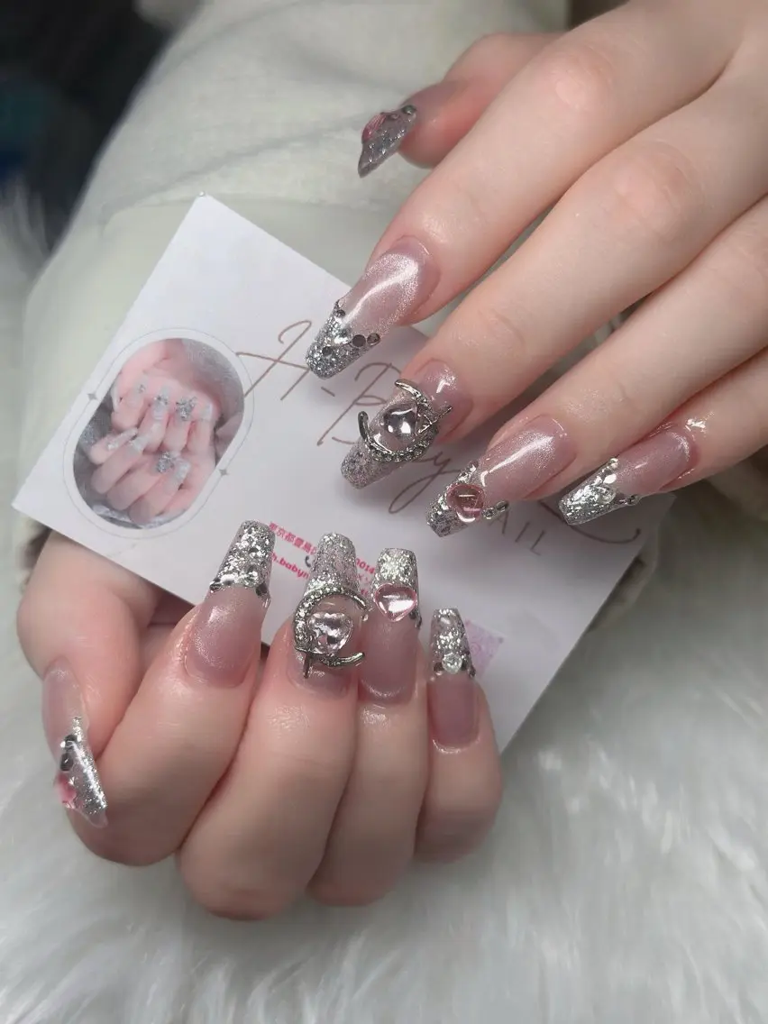 ネイル フレンチネイル ジェルネイル ガラスフレンチ ハロウィン ハート ハンドネイル H.baby Nail Salonのネイルデザイン