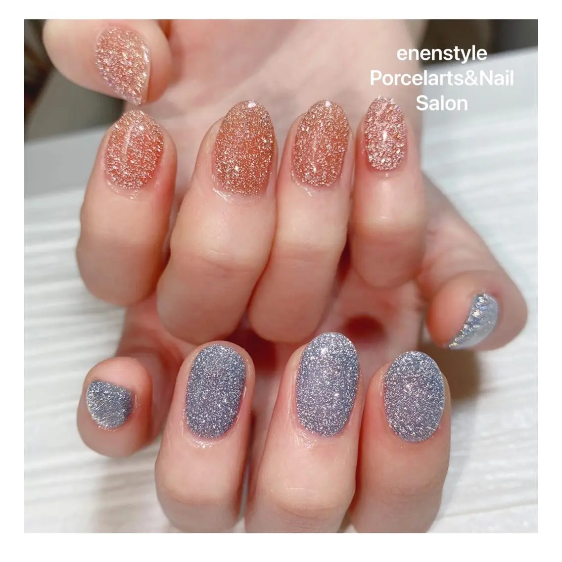 ミディアム ネイル ハンドネイル 🐾enen style 🐾のネイルデザイン