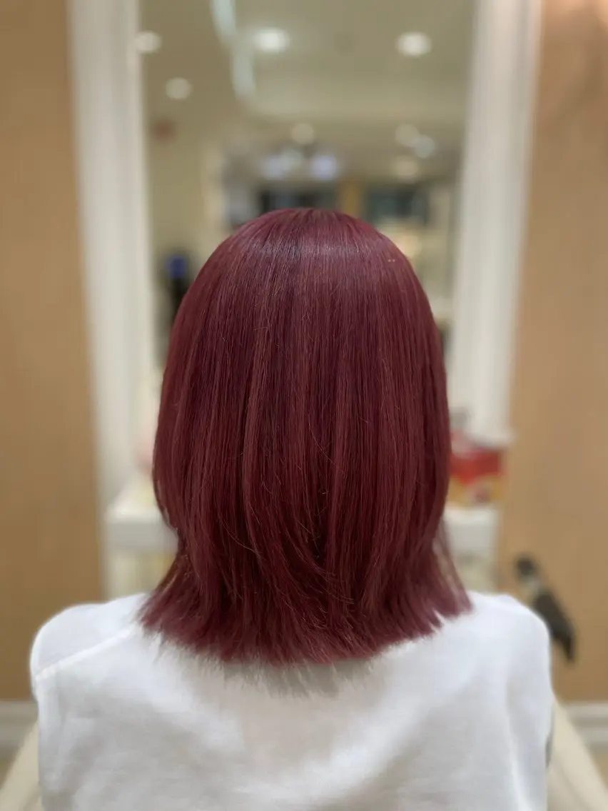 セミロング パープルカラー ヘアカラー ☆Ash中目黒 浦野遥☆*。のヘアスタイル