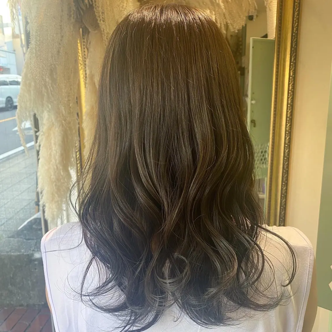 ミディアム カラー ヘアカラー 透明感カラー/韓国 ヘア🩶yuri🩵のヘアスタイル