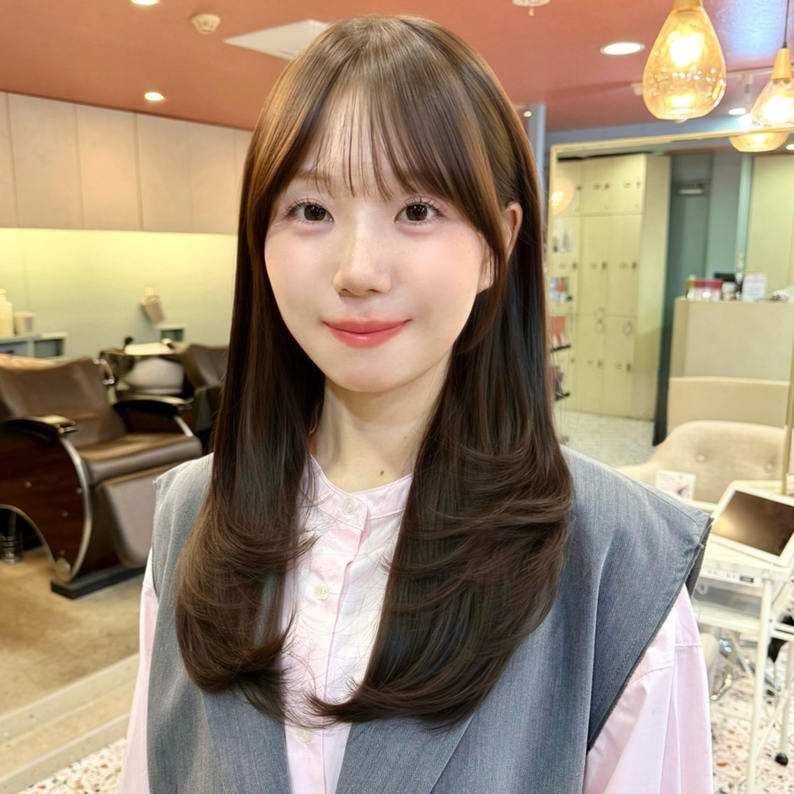 ロング カラー ヘアカラー 🎀【韓国ヘア】 🎀田中 華澄のヘアスタイル