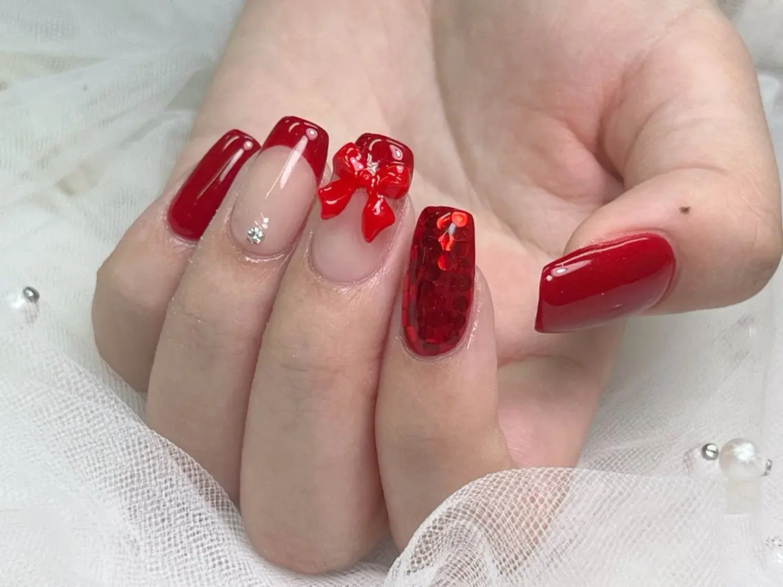 ネイル 冬ネイル クリスマス ハンドネイル lucky nail 歌舞伎町のネイルデザイン