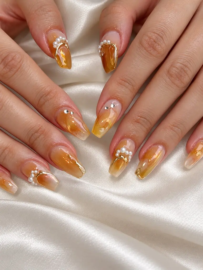 ネイル ゴールド ラメ(グリッター) ニュアンスネイル ハンドネイル N2nail Namba2のネイルデザイン
