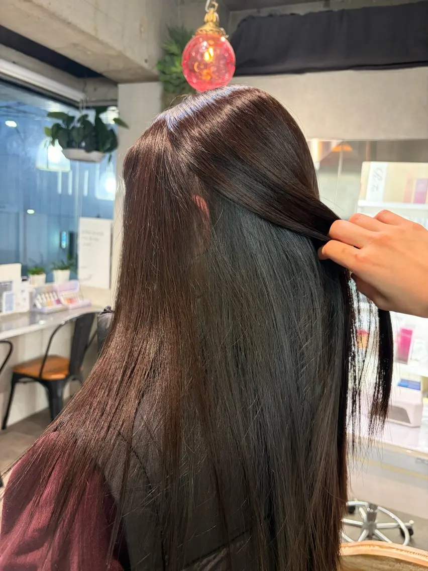 ロング カラー ブリーチ ブラウンカラー ミント ヘアカラー 透明感カラー🫧🎀 まりなのマツエク・マツパデザイン