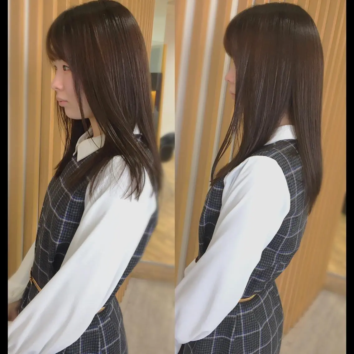ロング ケアカラー 学生 髪質改善 トリートメント KON|ごまかさない 艶。酸熱×精密カットのヘアスタイル