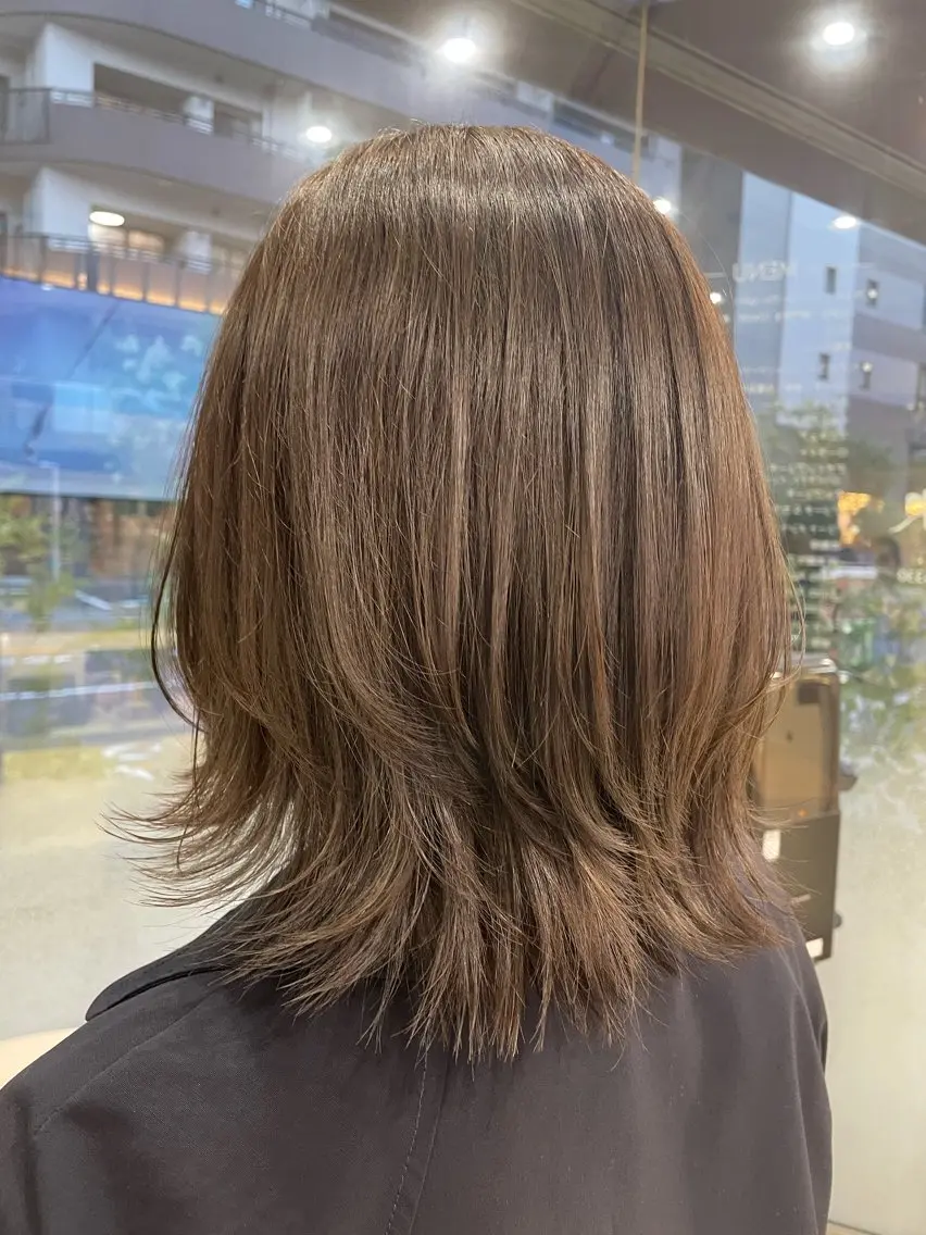 ミディアム カラー ハイライトカラー ハイライト レイヤーカット カット ヘアカラー 田野倉NEXT店 美髪ニストのヘアスタイル