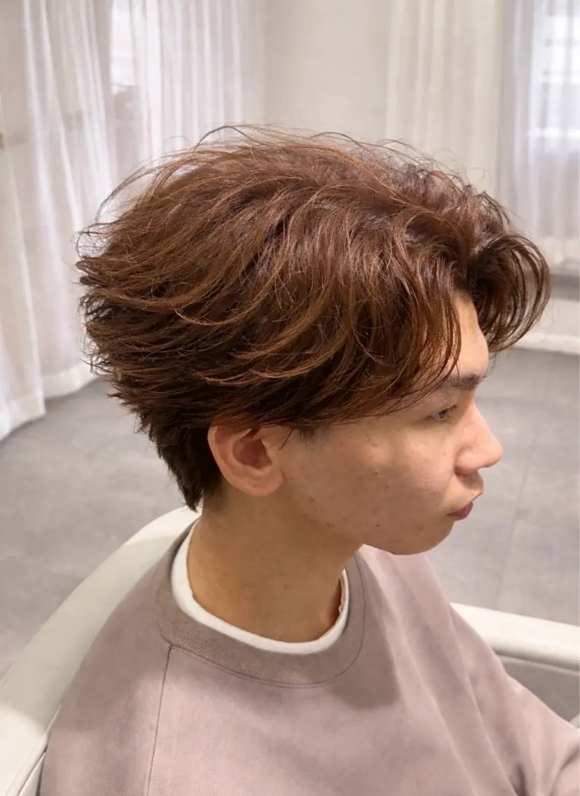 カラー パーマ メンズ フェザーパーマ メンズパーマ カット ヘアカラー パーマ トリートメント ヘッドスパ Bond Story /名駅【メンズ専門】のヘアスタイル