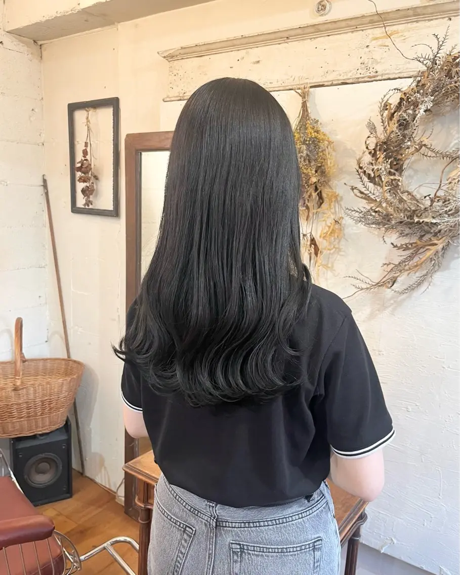 ロング カラー ヘアカラー 暗髪とオリーブ🌿 渡辺拓人のヘアスタイル