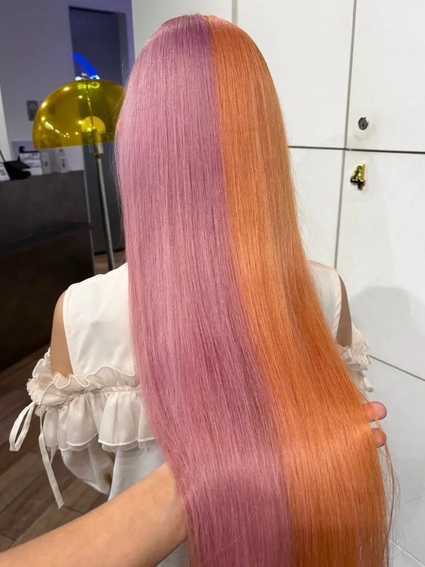 ロング ツートーンカラー ヘアカラー ブリーチ/ダブルカラ ー🍀mizukiのヘアスタイル
