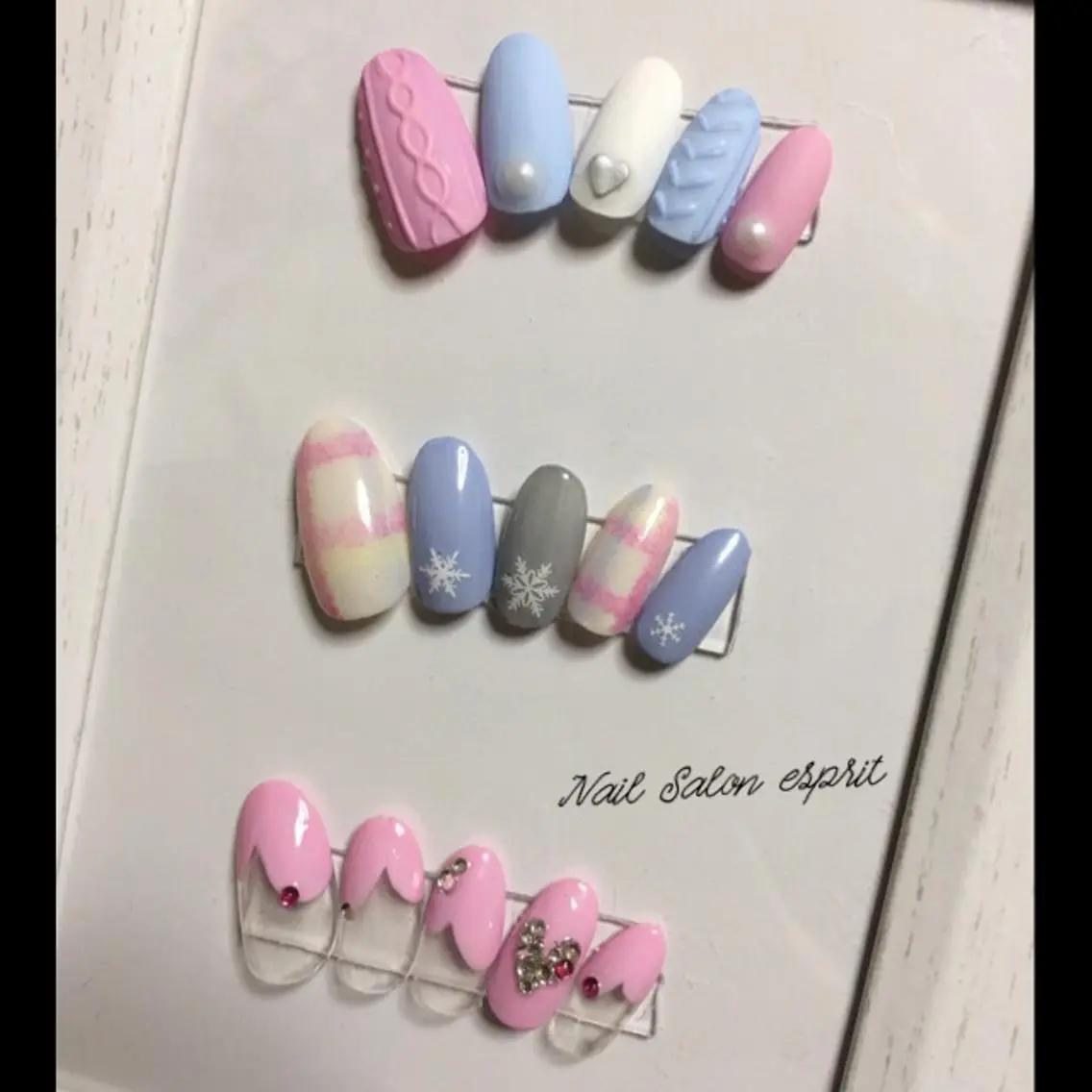 ネイル 長さ出し スカルプネイル 冬ネイル Nail Salon espritのネイルデザイン