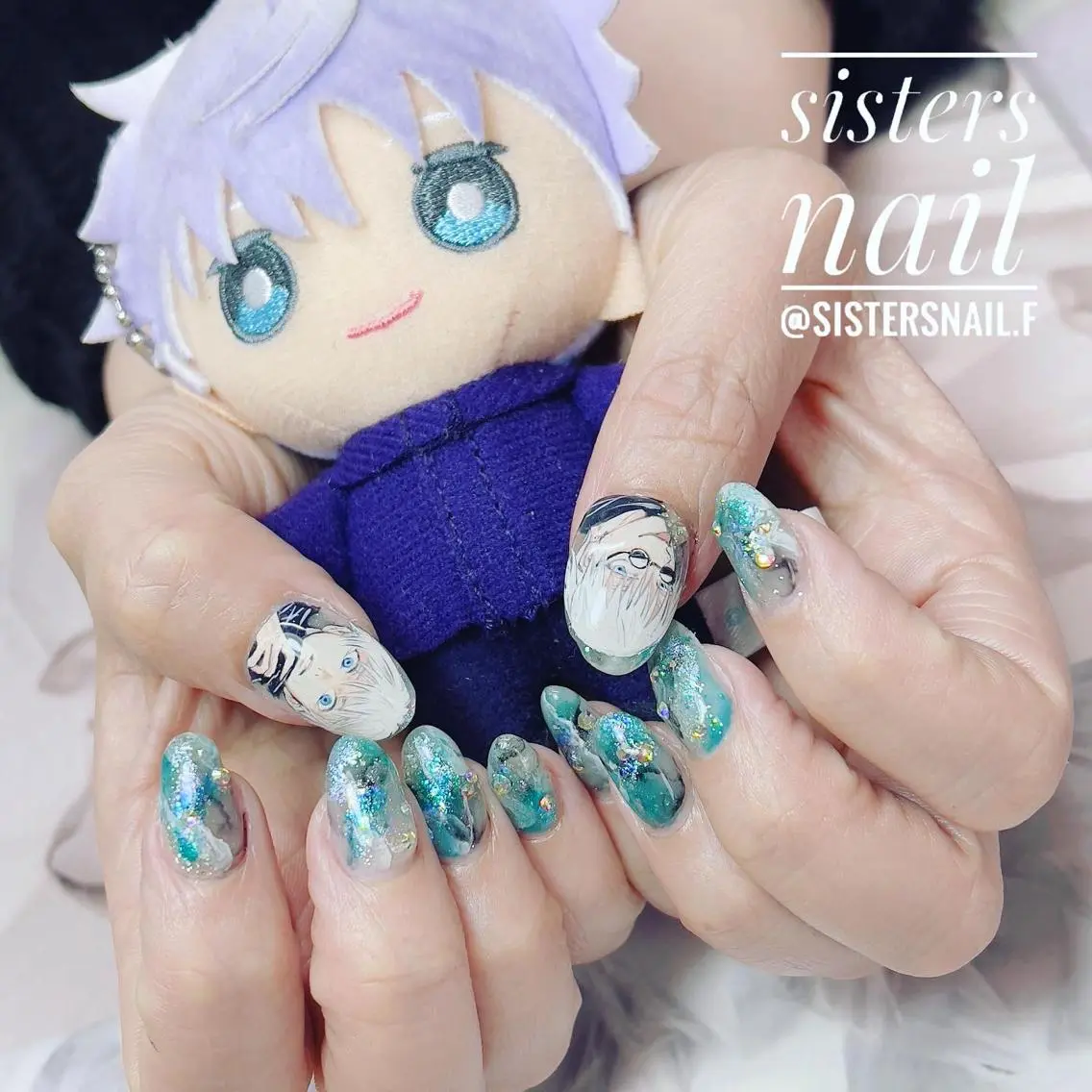 ネイル アートネイル キラキラネイル ニュアンスネイル 冬ネイル sisters nail.fのネイルデザイン