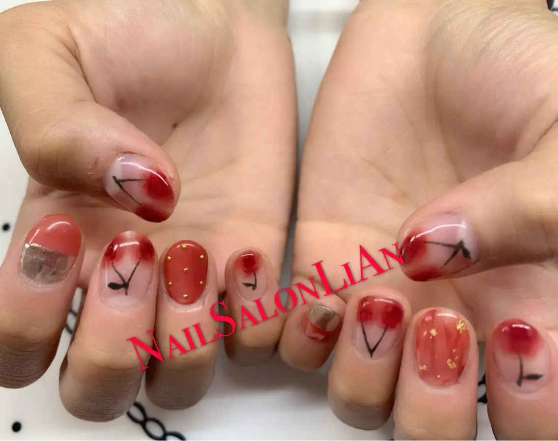 ネイル アートネイル 持ち込み シンプルネイル ストーンネイル NailSalon LiAnのネイルデザイン