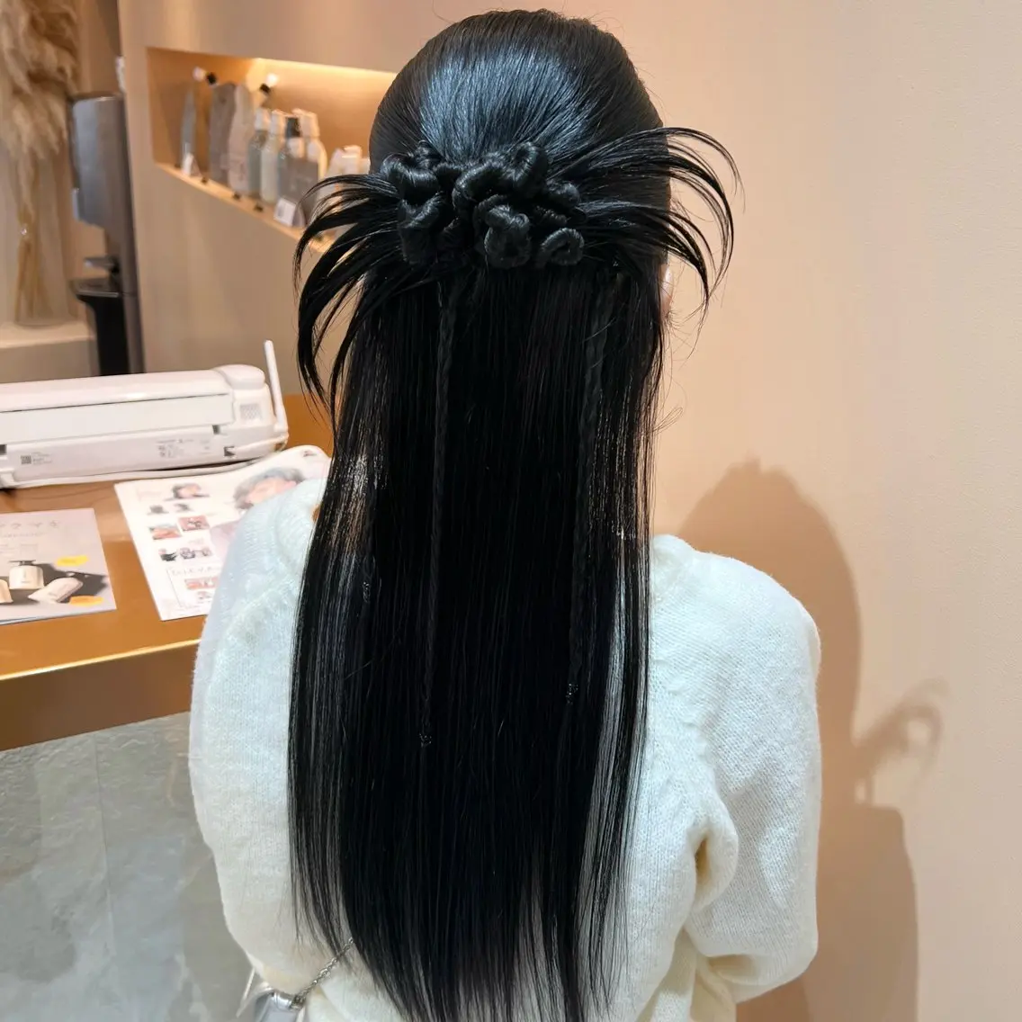 ロング ヘアアレンジ ハーフアップ ヘアセット ✨カチモリ✨レイヤー 韓国ヘア🇰🇷ゆいのヘアスタイル
