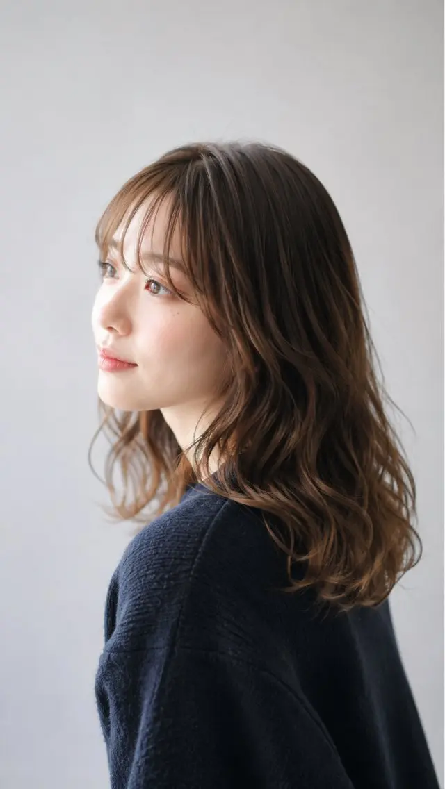 ロング パーマ カット パーマ 岩崎 唯人のヘアスタイル